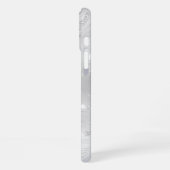 Custom Chic Gray Silver Glitzer Pattern Girl iPhone Hülle (Linke Seite)