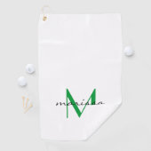 Custom Chic Ladys Green Name Monogram Golf Handtuc Golfhandtuch (Insitu)