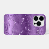 Custom Chic Lila Silver Glitzer Muster Girl iPhone Hülle (Rückseite (Horizontal))