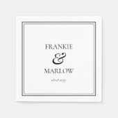 Custom Chic Minimalistisch Wedding Serviette (Vorderseite)