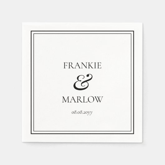 Custom Chic Minimalistisch Wedding Serviette (Vorderseite)