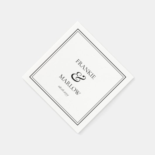 Custom Chic Minimalistisch Wedding Serviette (Ecke)