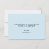 Custom Chic Modern Baby Blue Dusche Vielen Dank Dankeskarte (Rückseite)