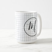 CUSTOM Chic Modern Messy Graphite Pencil LinesGrid Kaffeetasse (VorderseiteRechts)