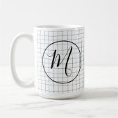 CUSTOM Chic Modern Messy Graphite Pencil LinesGrid Kaffeetasse (Links)
