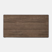 Custom Chic Modern Retro Dark Brown Woodgrain Home Schreibtischunterlage (Vorderseite)