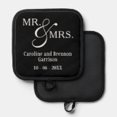 Custom Chic Mr. und Mrs. Couple Names Topflappen (Vorderseite/Rückseite)