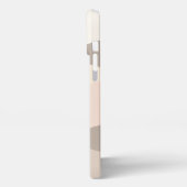 Custom Chic Natural Tan Beige Taupe Elfenbeinstrei iPhone Hülle (Linke Seite)