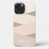 Custom Chic Natural Tan Beige Taupe Elfenbeinstrei iPhone Hülle (Rückseite)