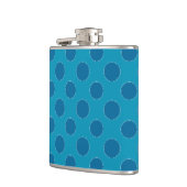Custom Chic Navy auf Blue Polka Dots Hip Flask Flachmann (Links)