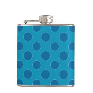 Custom Chic Navy auf Blue Polka Dots Hip Flask Flachmann