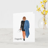 Custom Chic Nursing Abschluss (Red haar) Card Karte (Gelbe Blume)