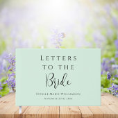 Custom Chic Pastel Mint Green Letters to Bride Gästebuch