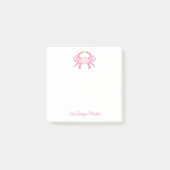 Custom Chic Pink Crab | Coastal Sticky Notes Post-it Klebezettel (Vorderseite)