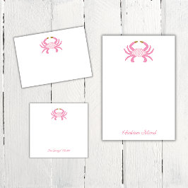 Custom Chic Pink Crab | Coastal Sticky Notes Post-it Klebezettel