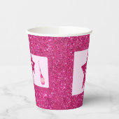 Custom Chic Pink Glitzer Cheers 21 Happy Birthday Pappbecher (Links)