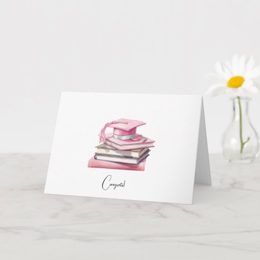 Custom Chic Pink Medical School Abschluss Card Karte (Kleine Pflanze)