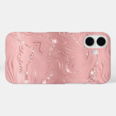Custom Chic Pink Silver Glitzer Muster Girl Case-Mate iPhone Hülle (Rückseite (Horizontal))