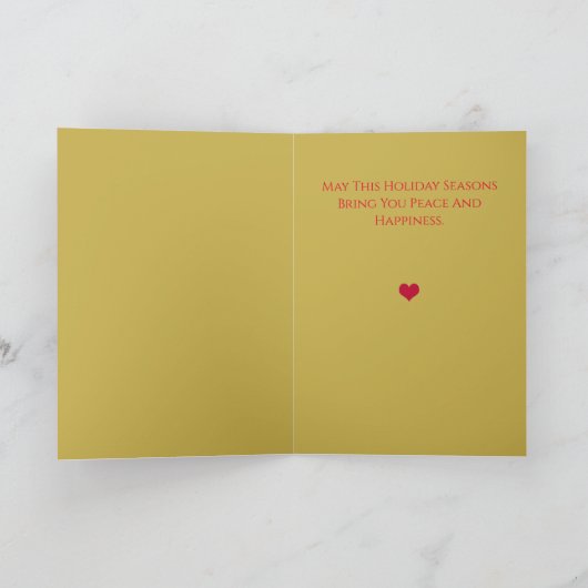 Custom Chic Red & Gold Glitzer Stars Weihnachten Karte (Innenseite)