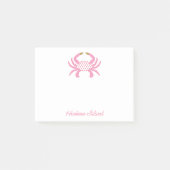 Custom Chic Rosa Krabbe | Coastal Haftnotizen Post-it Klebezettel (Vorderseite)
