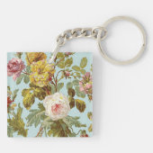 Custom Chic Stilvolle Vintage Rosenrosen-Blume Schlüsselanhänger (Rückseite)