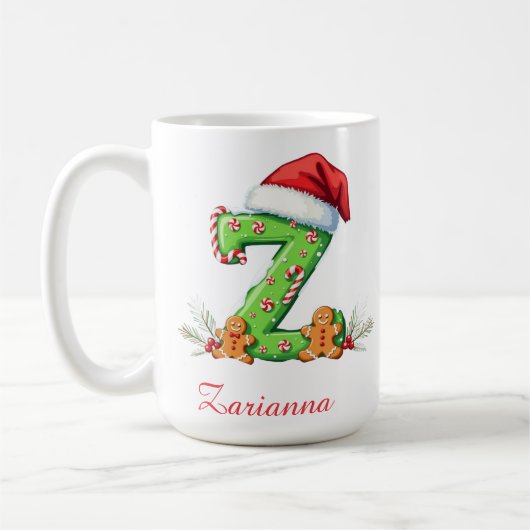 Custom chic stylish initial Z merry Christmas Kaffeetasse (Links)
