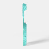 Custom Chic Turquoise Silver Glitzer Muster Girl iPhone Hülle (Linke Seite)