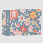 Custom Chic Vintage Blumengeschenke für Frauen Gol Golfhandtuch (Horizontal)