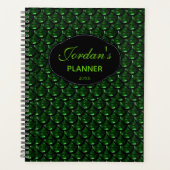 Custom Chic Weekly / Monthly Green Pattern Planer (Vorderseite)
