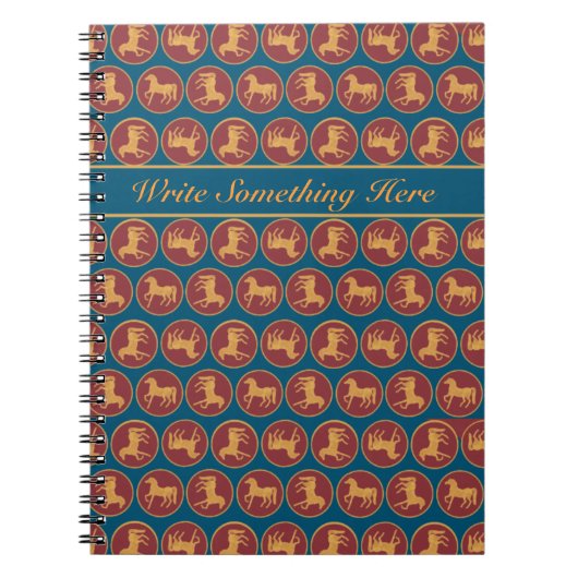 Custom Chic Year of the Horse Spiral Notebook Notizblock (Vorderseite)