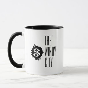 Custom Chicago City Skyline in Sphered Silhouette Tasse