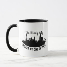 Custom Chicago City Skyline Silhouette Bootform Tasse