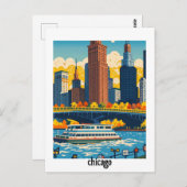 Custom Chicago Postkarte (Vorne/Hinten)