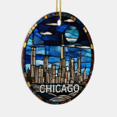 Custom Chicago Skyline Keramik Ornament (Rechts)