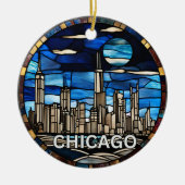 Custom Chicago Skyline Keramik Ornament (Vorne)