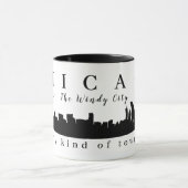 Custom Chicago, the Windy City, Skyline Silhouette Tasse (Zentrum)