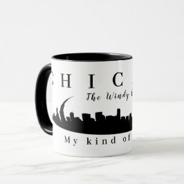 Custom Chicago, the Windy City, Skyline Silhouette Tasse