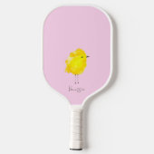 Custom Chick Chicken yellow stylish chic sweet Pickleball Schläger (Rückseite)