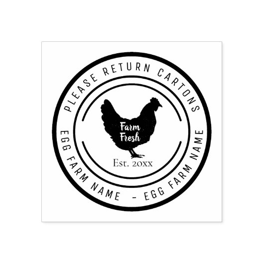 Custom Chicken Farm Frische Eier Rubber Briefmarke Gummistempel (Prägung)