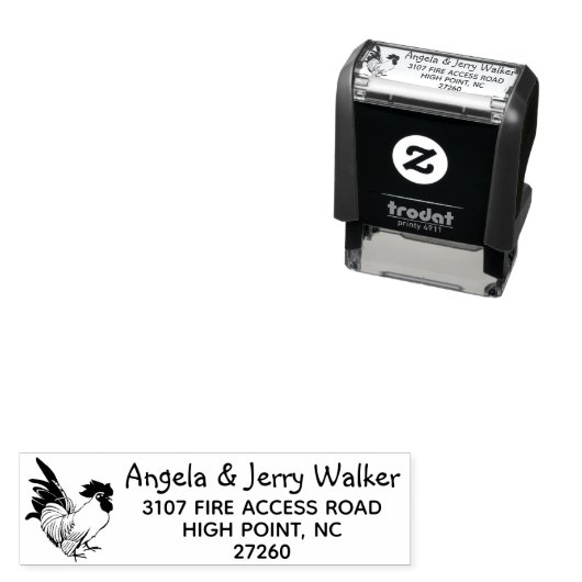 Custom Chicken Lover Rooster Rücksendeadresse Brie Permastempel (Beispiel)