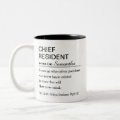 Custom Chief Resident Definition Funny  Zweifarbige Tasse (Links)