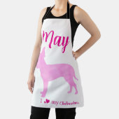 Custom Chihuahua Apron Pastel Pink Silhouette Schürze (InSitu)