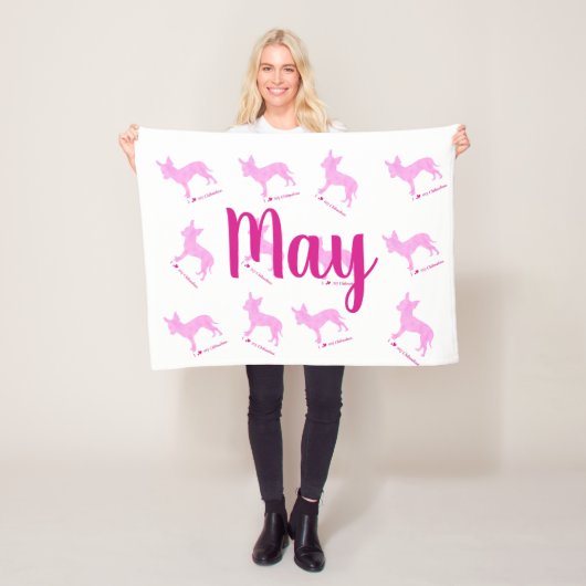 Custom Chihuahua Blanket Pastel Silhouetteチワワ Fleecedecke (Beispiel)