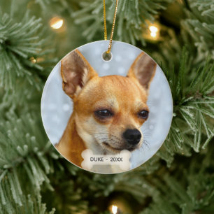 Custom Chihuahua Dog Foto Keramik Ornament