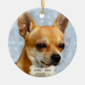 Custom Chihuahua Dog Foto Keramik Ornament (Vorne)