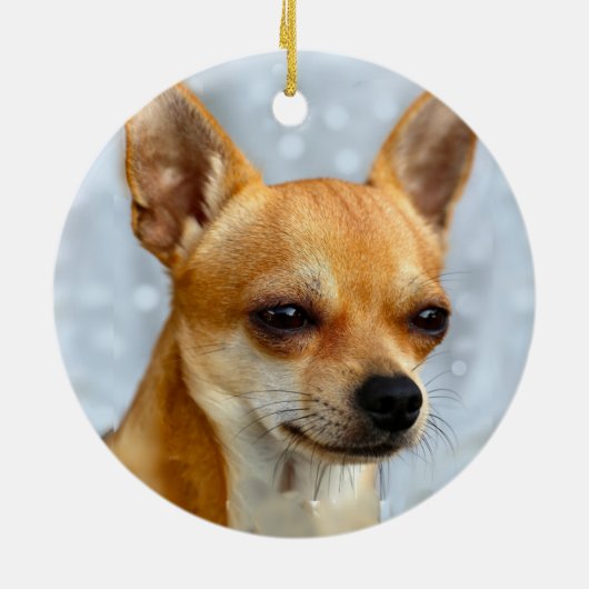 Custom Chihuahua Dog Foto Keramik Ornament (Hinten)
