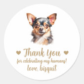 Custom Chihuahua Dog Gastgeschenk Hochzeit Sticker (Vorderseite)