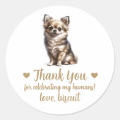 Custom Chihuahua Dog Gastgeschenk Hochzeit Sticker (Vorderseite)