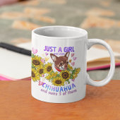 Custom Chihuahua Lover Sonnenblumen Trainer Floral Kaffeetasse