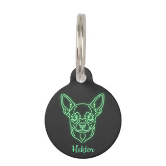 Custom Chihuahua Neon Glow Personalized Haustiermarke